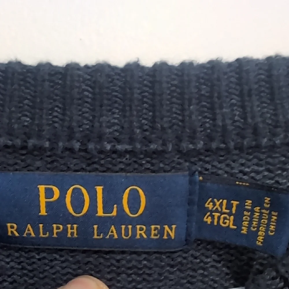 Polo Ralph Lauren Men's Navy Blue Crewneck Sweater Size 4XLT 100% Cotton EUC